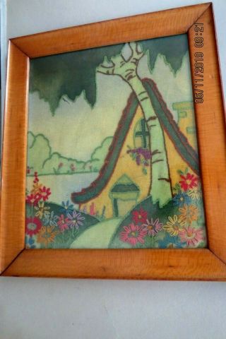 Antique Arts&crafts - Art Nouveau All Orig Folk Art Needlepoint Rare 1 Of A Kind