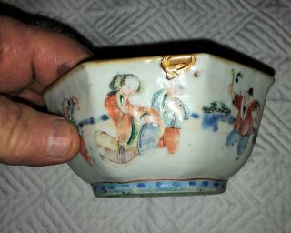 FINE 18th / 19thC CHINESE PORCELAIN BOWL Famille Rose MARKED 6