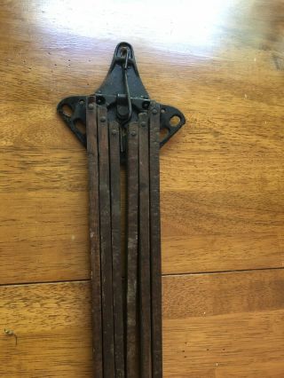 Vintage 6 Arm Wall Mount Wood Wooden Clothes Rack Dryer
