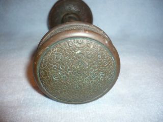 Antique Victorian Eastlake Door Knobs Brass Matching Set