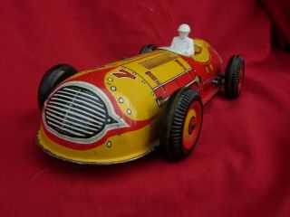 Louis Marx Mar Tin Wind Up Toy Racing Race Racer Car Boat Tail Large Big