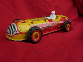 Louis Marx MAR Tin Wind Up Toy Racing Race Racer Car Boat Tail LARGE BIG 3