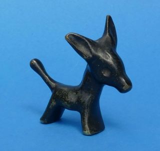 Donkey - Miniature Bronze / Brass Figure Black Finish Like Bosse Rohac Hagenauer