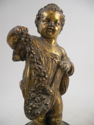 1of2 Borghese Putti Cherub Gilded Statue Figurine French Grand Tour Style 6