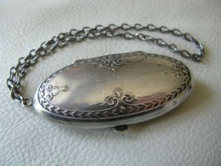 Antique Art Nouveau German Silver Chatelaine Watch Fob Coin Holder Purse Whs Co