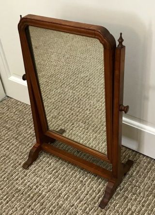 Antique Merriam Hall & Co Maple Dresser Vanity Swivel Mirror Federal Wood Boston