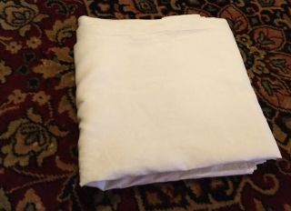 Large White Antique Linen Flat Sheet.  Drawn Thread Hem.  1800s Hand Loomed. 4