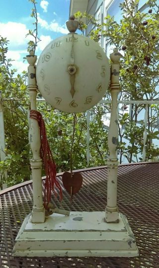 Vintage Lux Pendulette Baseball Globe Clock W Key World 