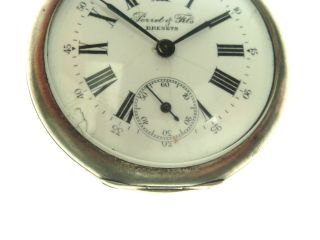Old Antique SWISS Made PERRET & FILS BRENETS Pocket Watch 84 SILVER 875 Nr 4009 2