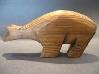 Vintage MCM Hand Carved Cedar Wood Bear Mid Century Modern Witco Style Signed U 4