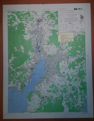 August 1945 Us Army Map City Plan Of Nagasaki,  Kyushu,  Japan 1:12,  500 - 2 Sided