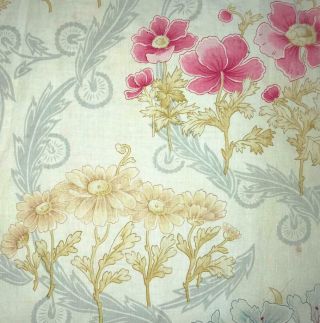Late 19th Century French Fine Linen Cotton,  Poppies 140.