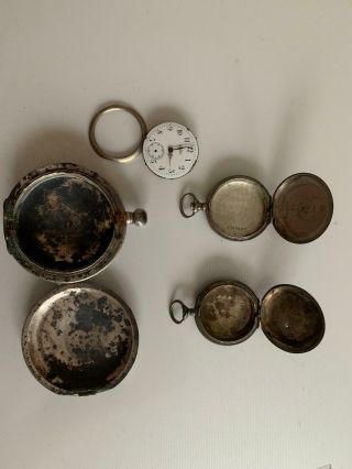 Old Rare Fine Silver Watch Parts