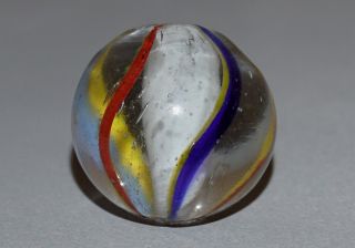 Vintage Marbles Shooter Size English White Solid Core J/o 3/4 " - 19.  1mm