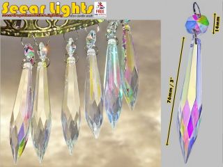 AB GLASS CRYSTALS CHANDELIER DROPLETS SPARE LIGHT DROPS LAMP PARTS VINTAGE RETRO 4