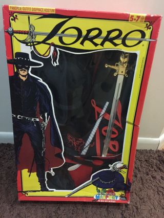 Vintage 1995 Panoplie Masport France Costume Outfit Zorro Brand Nib