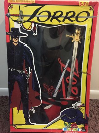 Vintage 1995 Panoplie MASPORT France Costume Outfit ZORRO Brand NIB 2