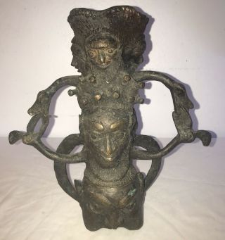 Rare Antique Bronze Ritual Wine Drinking Vessel Tribal Totem Rhyton