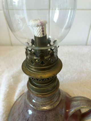 oil lamp finger hold made in france by gaudard,  pot base.  13 