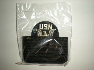 Us Navy Enlisted Service Cap Badge With Band - In Package - 1981 Dated