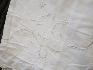 c.  1910 Antique French Baby Pillow Slip & Lacey Crib Cover 4