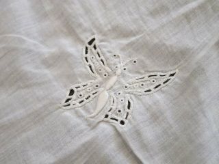 c.  1910 Antique French Baby Pillow Slip & Lacey Crib Cover 7