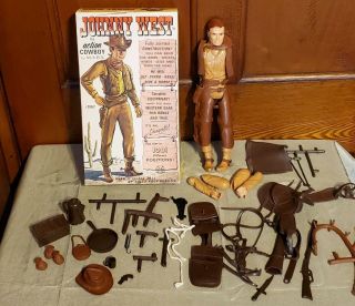 Vintage Marx Johnny West Boxed Cowboy Action Figure With Box 2062