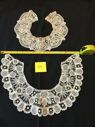 Antique 19th Century Handmade Duchesse Lace Collars 2 (two) (no 29)