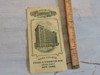 1907 George Borgfeldt German Jewish Dry - Goods Celluloid Calendar Wooster St.  Nyc