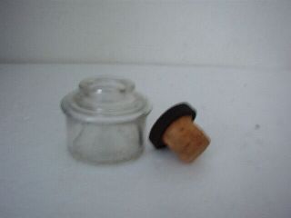 Vintage School Desk Ink Well Fits A Hole 1 7/8 " With Cork Stopper