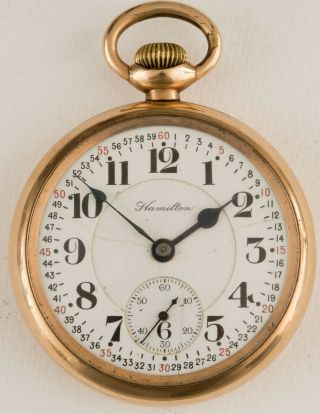 Antique Hamilton 16 Size 992 Pocket Watch In Gold Filled J Boss Case For Repair