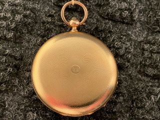 ANTIQUE 18K GOLD HUNTER CASE KEY WIND POCKET WATCH - LOW USA 9