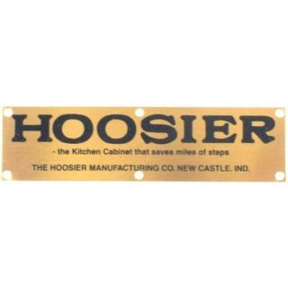 Hl - 3 - Hoosier Solid Brass Label " Hoosier Saves Steps " 3 - 3/8 " W X 7/8 " H