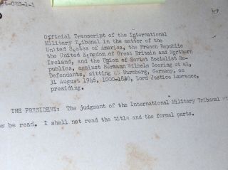 WW2 OFFICIAL NUREMBERG TRIALS Transcript of the International Military Tribunal 6