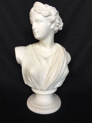 Antique Parian Bisque Goddess Diana Bust