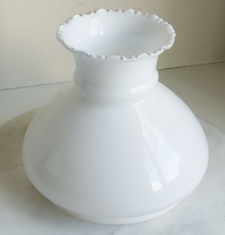 Antique White Milk Glass Oil Lamp Shade