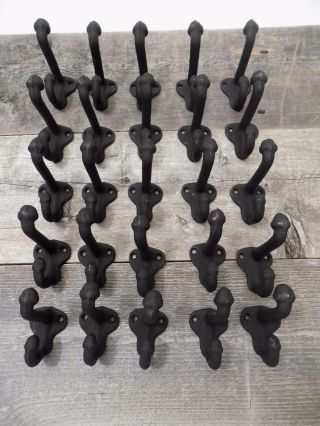 50 Cast Iron Black School Style Coat Hooks Hat Hook Rack Hall Tree Restoration