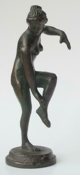 Vtg Art Deco Nude Lady Figure Statue Sculpture 5½ " T Copper Figurine