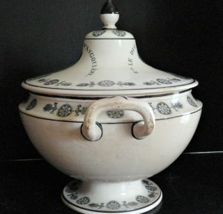 Creil Montereau French Faience Soup Tureen Large Historical French Figures c1810 2