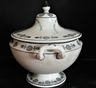 Creil Montereau French Faience Soup Tureen Large Historical French Figures c1810 4
