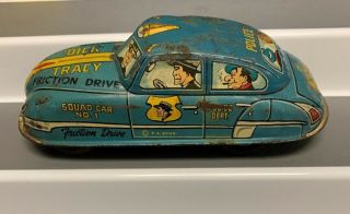 Vintage Marx Friction Powered Dick Tracy Squad/riot Car -