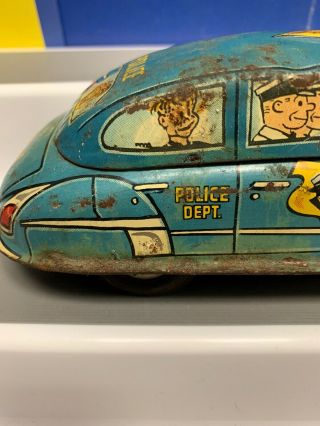 Vintage Marx Friction Powered Dick Tracy Squad/riot Car - 3