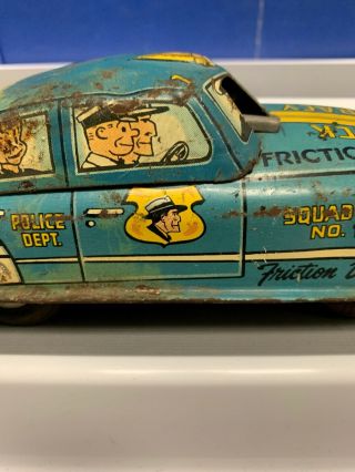 Vintage Marx Friction Powered Dick Tracy Squad/riot Car - 4