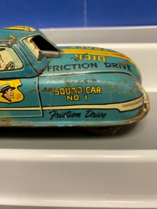 Vintage Marx Friction Powered Dick Tracy Squad/riot Car - 5