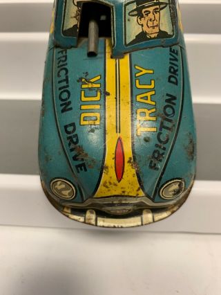 Vintage Marx Friction Powered Dick Tracy Squad/riot Car - 7