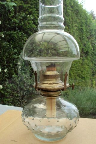 Vintage Farms Lamp Light Oil Lamp With Chimney & Wick.