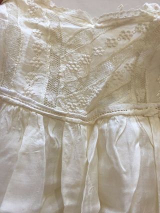 Antique Vintage Victorian Edwardian Baby Christening Robe Dress Silk With Slip