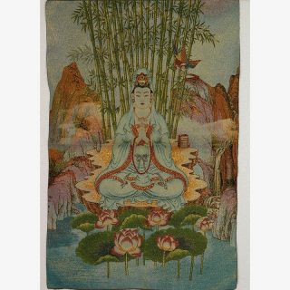 Tibet Collectable Silk Hand Painted Kwan - Yin Portrait Thangka Q371