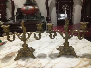 Vintage Antique French Cabinet Candlesticks Holders