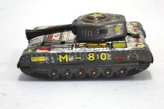 Vintage 1950 /60 ' s Army Tank M - 80 Tin Toy,  Modern Toys,  Made in Japan 2